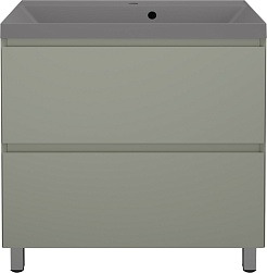 Style Line Тумба под раковину Манхэттен 80 Plus эмаль олива матовая – фотография-10